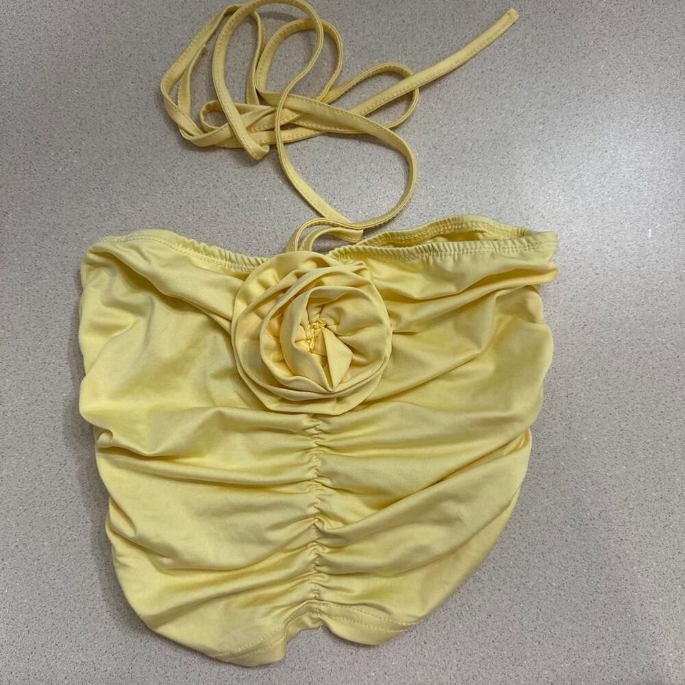 Unbranded Women's Yellow Crop-top